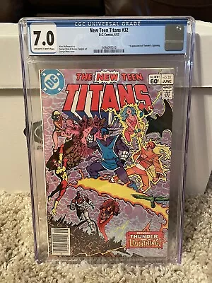 Buy New Teen Titans #32 CGC 7.0 1983 DC First App. Thunder And Lightning • 19.75£