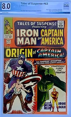 Buy Tales Of Suspense # 63 1965 PGX 8.0 VF /Kirby/White Pgs. /Origin Captain America • 401.75£
