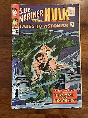Buy Tales To Astonish #71 Low Grade Marvel 1965 Key 2nd Solo Of The Sub-Mariner • 14.20£