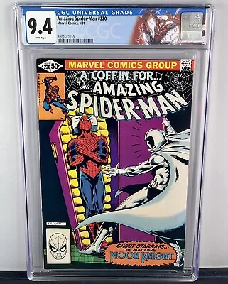 Buy Amazing Spider-Man #220 CGC 9.4! Moon Knight Cover! Custom Label! 1981! • 79.05£