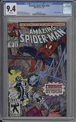 Buy Amazing Spider-Man #359, CGC 9.4, 1st Carnage Cameo, Bagley Cover, Marvel 1992 • 31.53£