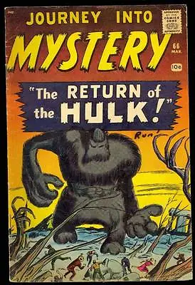 Buy Journey Into Mystery #66 VG/VG+ Hulk Prototype Kirby Ditko Atlas Comics • 276.46£