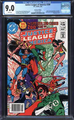 Buy Justice League Of America #200 Cgc 9.0 White Pages // Newsstand Dc Comics 1982 • 71.15£