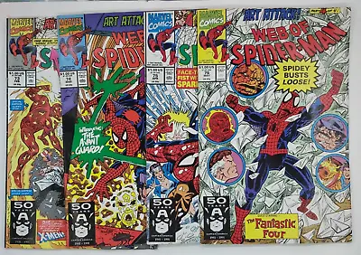 Buy WEB OF SPIDER-MAN - # 73, #74,#75,#76 - ART ATTACK! 4 Part Storyline - 1991  • 1.99£