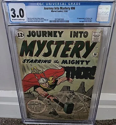 Buy Journey Into Mystery #86 CGC 3.0 (1962) 2nd Odin 1st Zarrko Thor Marvel GD/VG • 172.08£