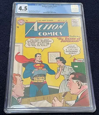 Buy Action Comics #225 (Feb 1957) ✨ Graded 4.5 LIGHT TAN TO OFF-WHITE By CGC ✔ DC • 118.95£