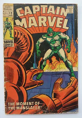 Buy Captain Marvel #12 - Marvel Comics - UK Variant - April 1969 GD- 1.8 • 8.75£