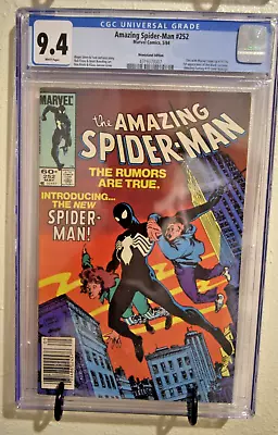 Buy Amazing Spider-Man #252 CGC 9.4 Marvel 1984 Newsstand 1st Black Suit Appearance • 279.79£