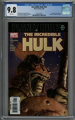Buy Incredible Hulk 94 CGC 9.8 Planet Hulk 1st Warbound Korg Miek Silver Surfer • 178.72£