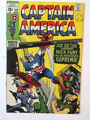 Buy Captain America #123 FN/VFN (7.0) MARVEL ( Vol 1 1970) 1st App Suprema • 25£