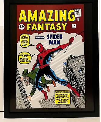 Buy Amazing Fantasy #15 Spider-Man By Steve Ditko 11x14 FRAMED Marvel Comics Art Pri • 38.33£