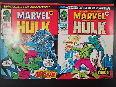 Buy The Mighty World Of Marvel Starring Hulk #183 & #185 Marvel Uk 1976 • 0.99£