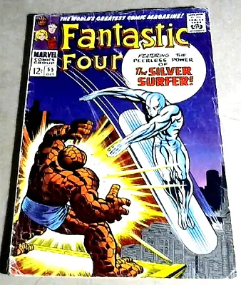 Buy FANTASTIC FOUR #55 (October 1966) Marvel Comic (4th Silver Surfer) Cents Issue C • 79.99£