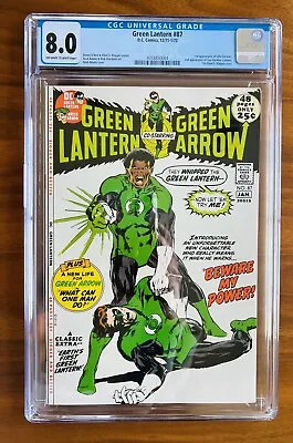 Buy Green Lantern 87 CGC 8.0  1st John Stewart 2nd Guy Gardner Neal Adams 1971 • 671.74£