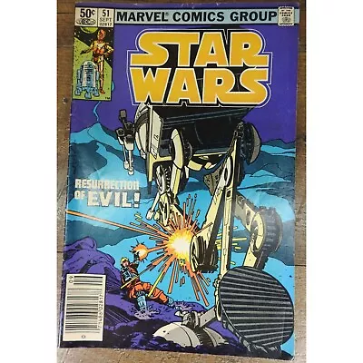 Buy Star Wars #51 Newsstand Marvel Comic Book 1981 Resurrection Of Evil • 3.96£