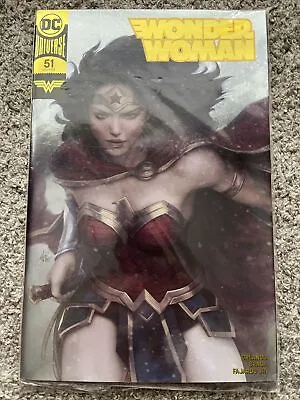 Buy WONDER WOMAN #51 SEPTEMBER 2018  Gold Foil DC Universe Sealed In Bag Artgerm • 99.99£