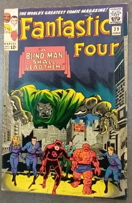 Buy Fantastic Four #39 (marvel 1965) Kirby Daredevil Classic Doom Cover 7.0 Fn/vfn • 195£