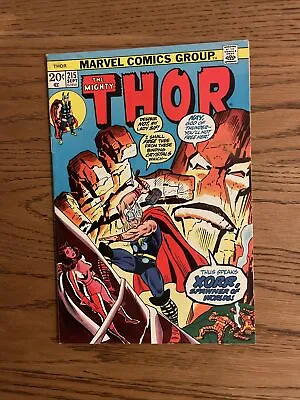 Buy Mighty Thor #215 (Marvel 1973) Xorr Spawner Of Worlds, Bronze Age VF • 6.71£