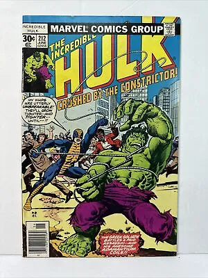 Buy Incredible Hulk #212 (June 1977), The Constrictor, FN+ 6.5 Marvel Newsstand • 6.31£