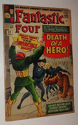 Buy Fantastic Four #32 Invicible Man Vg/vg+ 1964 Kirby Classic • 42.01£