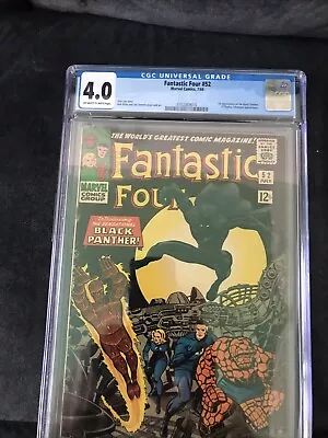 Buy Fantastic Four #52 CGC 4.0 1966 1974196001 1st App. Black Panther • 473.57£