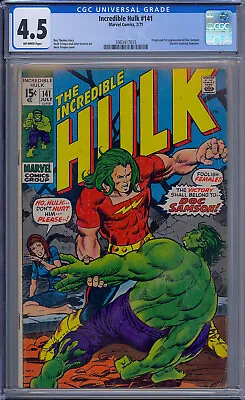 Buy Cgc 4.5 Incredible Hulk #141  1st Appearance Doc Samson Ow Pages • 93.25£