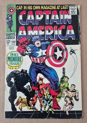 Buy Captain America Issue 100, 1968, Used, Avengers, Black Panther, Baron Zemo • 110£
