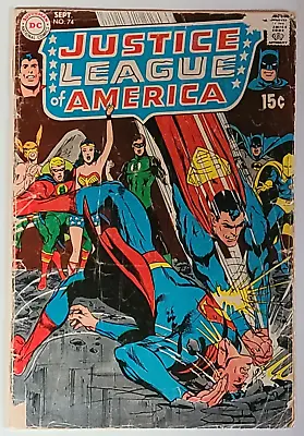 Buy Justice League Of America #74 (dc 1969) Silver Age! Est~g-(1.8) Neal Adams Cover • 6.70£