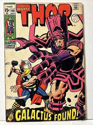 Buy Thor #168 Origin Of Galactus! 1st Appearance Thermal Man! (Marvel 1969) *VG* • 63.32£