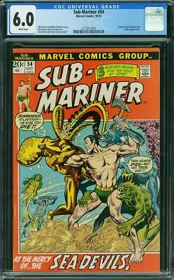 Buy Sub-Mariner#54 (Marvel, 10/72) CGC 6.0 FN (Namorita Appearance) • 95.14£