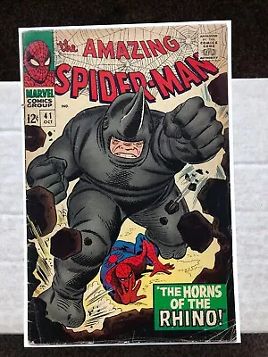 Buy Amazing Spider-Man 41 (1966) 1st App Of The Rhino, Cents • 259.99£