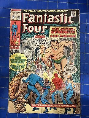 Buy Fantastic Four 102 Last Jack Kirby Marvel Comics 1970 Sub-mariner Magneto FR C1 • 11.23£