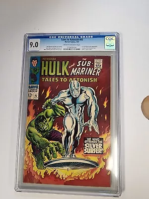 Buy Tales To Astonish #93 CGC 9.0 1st Full Silver Surfer App Outside FF 1967 Marvel • 520.39£