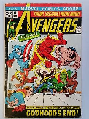Buy Avengers #97 Vg- (3.5) Human Torch Namor March 1972 Marvel Comics ** • 19.99£