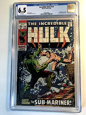 Buy The Incredible HULK #118 (1969) CGC 6.5 Silver Age Marvel Comic Sub-Mariner Cvr! • 63.94£