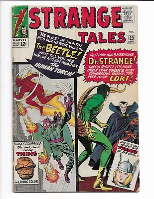 Buy Strange Tales 123 - Vg- 3.5 - 1st Appearance Beetle - Loki - Dr. Strange (1964) • 87.07£