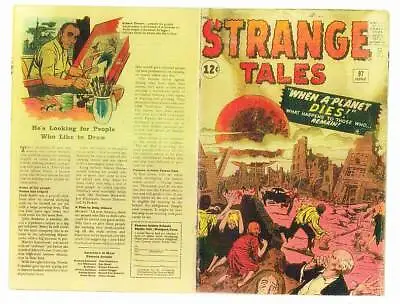 Buy Facsimile Reprint Covers Only To STRANGE TALES #97 - 1962 Silver Age Atlas • 19.71£