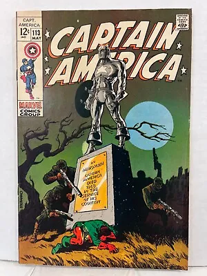 Buy Captain America #113 VF- 1969 Steranko Art & Cover • 91.19£