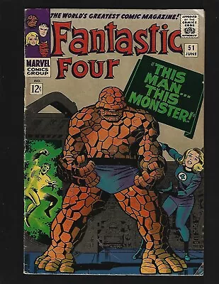 Buy Fantastic Four #51 FN- Classic Cover/Story 2nd Wyatt Wingfoot 1st Negative Zone • 54.62£