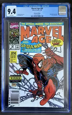 Buy Marvel Age #90 🔥 CGC 9.4 Newsstand 1990 Marvel 🔥McFarlane Cover Spiderman • 67.20£