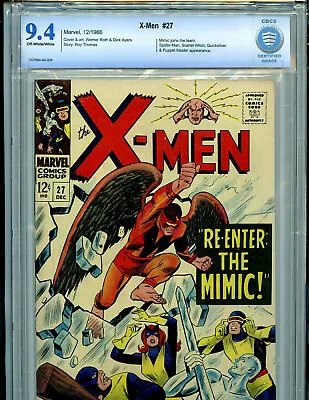 Buy Uncanny X-Men #27 CGC 9.4 NM 1966 Marvel Comics Mimic Amricons B12A • 858.64£