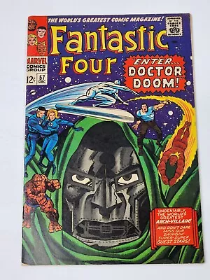 Buy Fantastic Four 57 Iconic Jack Kirby Dr. Doom Cover Silver Age 1966 • 121.63£