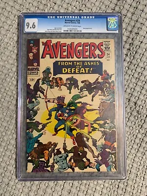 Buy Avengers 24 CGC 9.6 Kang Appearance Silver Age 1966 Stan Lee Jack Kirby Marvel • 504.55£