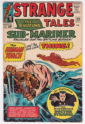 Buy Strange Tales #125 Very Good Minus 3.5 Human Torch Doctor Strange 1964 • 30.13£