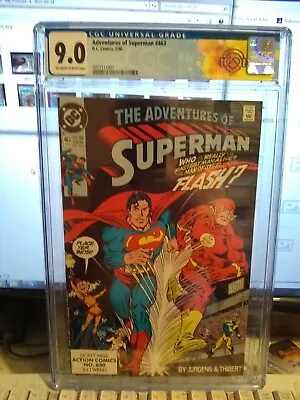 Buy The Adventures Of Superman 463 Cgc 9.0 Hot Comic • 1,000£