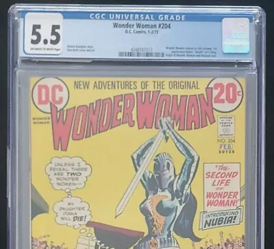 Buy Wonder Woman #204 1st App. Nubia Origin DC Comic 1973 CGC 5.5 • 177.89£