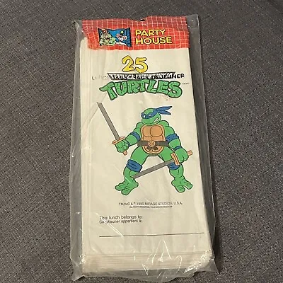 Buy NOS Vintage 90s Party House Teenage Mutant Ninja Turtles Leo Lunch Bags 25 Pack • 14.46£