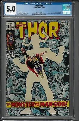 Buy The Mighty THOR #169 - WHITE Pages  CGC 5.0 - Origin Of Galactus KIRBY! • 75.95£