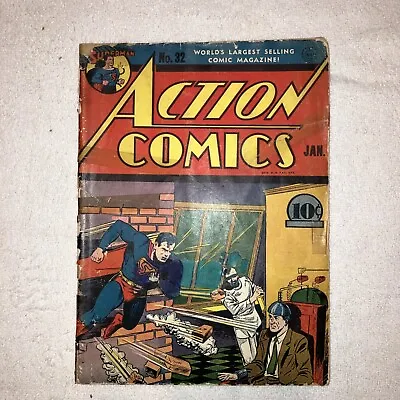 Buy Action Comics #32…Very Nice Copy 1940….Very Rare! Over 80 Years Old!!! • 1,604.67£