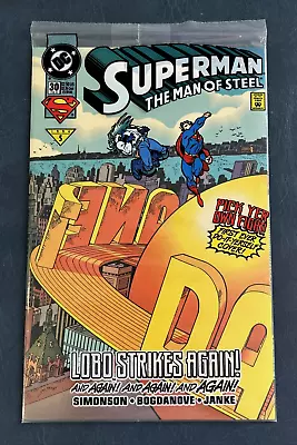 Buy SUPERMAN MAN OF STEEL #30 SEALED + VINYL CLINGS 1st EVER DO-IT-YOURSELF COVER • 4.01£
